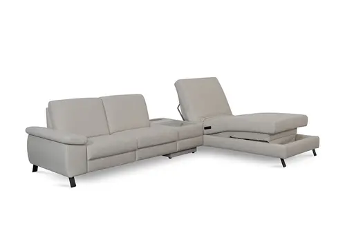  Ecksofa Colombia - 2,5-Sitzer mit Ecke rechts. Stoff, Elfenbein