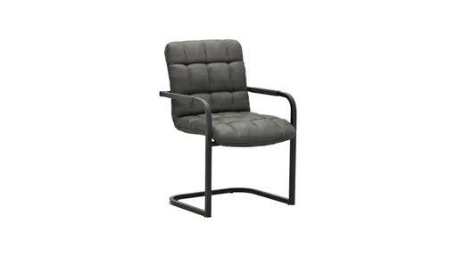 Armlehnstuhl Cambridge - Leder, Anthrazit