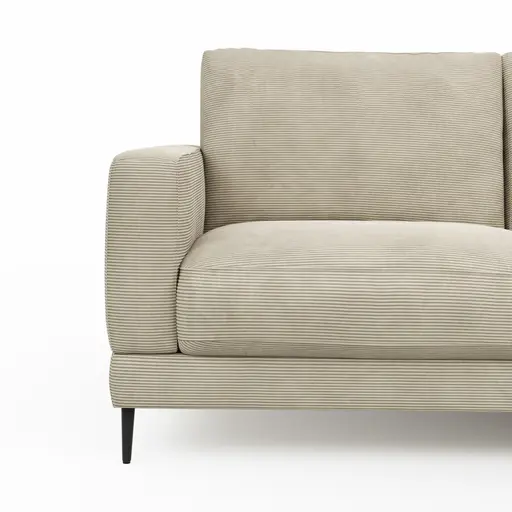 Ecksofa Janne - 2-Sitzer, Ecke rechts, Feincord, Sand