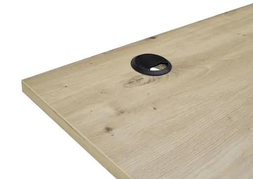 Eckschreibtisch - höhenverstellbar, LB ca. 185x77 cm, Artisan Eiche Nachbildung, Schwarz