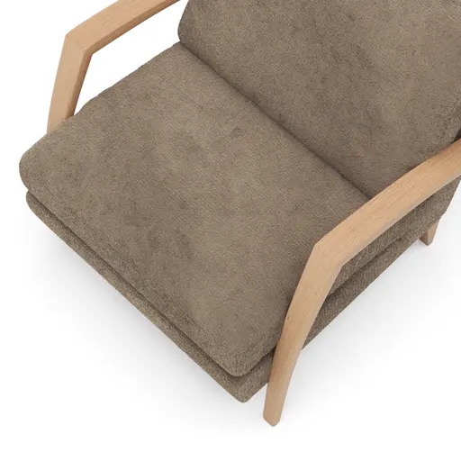 Sessel Karasu - Chic, Stoff, Taupe