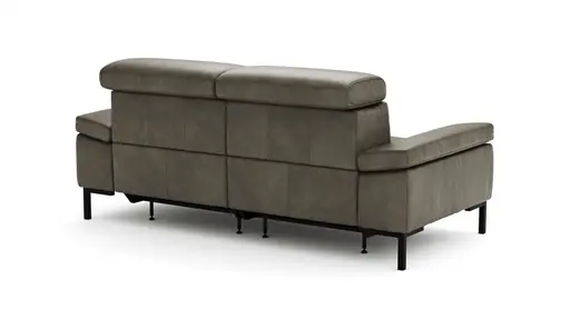 Sofa Hudson - 2,5-Sitzer, inkl. Relaxfunktion (motorisch) und Kopfteil/Armlehnen verstellbar, Leder, Braungrün