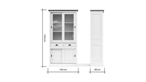 Schiebetürenschrank Louisiana - teilmassiv, Weiß