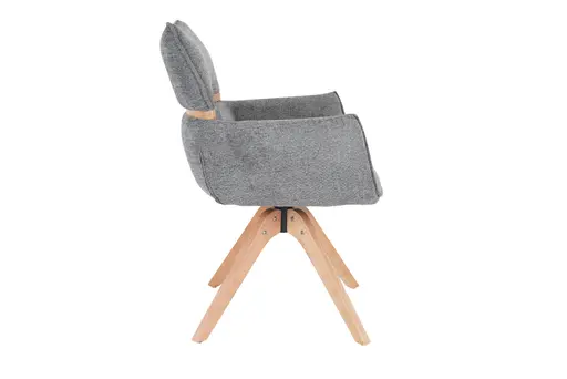 Armlehnstuhl MAROU - drehbar, Stoff, Graublau