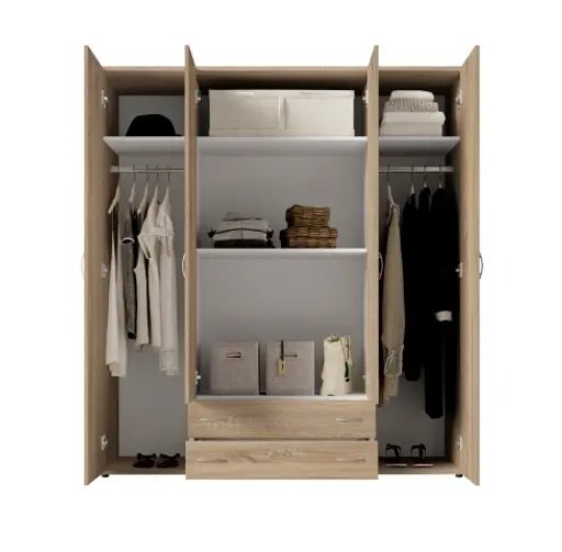 Drehtürenschrank- B ca. 160 cm, Eiche Dekor