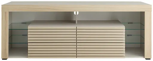 TV-Lowboard - mit Beleuchtung, B ca. 179 cm, Kaschmir, Riva Eiche Nachbildung