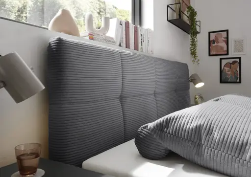 Boxbett- Liegefläche ca. 180x200 cm, Stoff, Grau