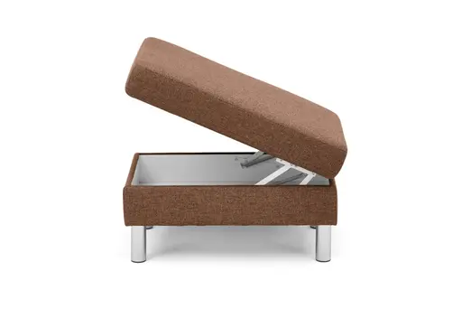 Hocker COOL - BL. ca. 70x70, mit Stauraum, Stoff, Rost