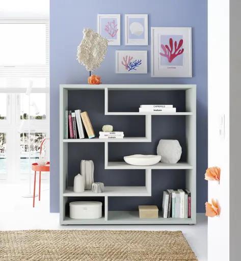 Raumteiler - B ca. 130 cm, Pinegrün, Kreidegrau