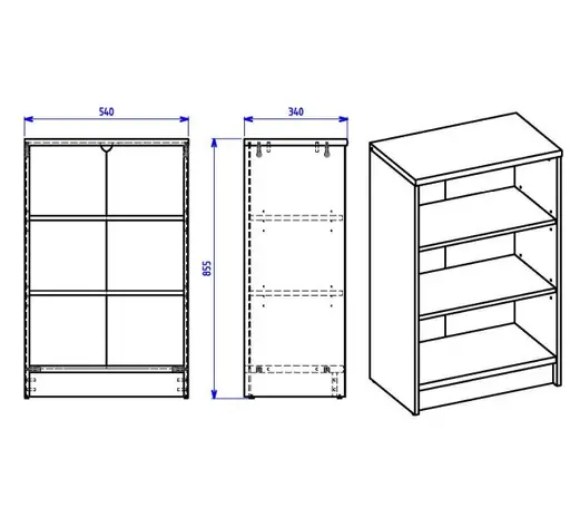Regal - B ca. 54 cm, Sonoma Eiche Nachbildung