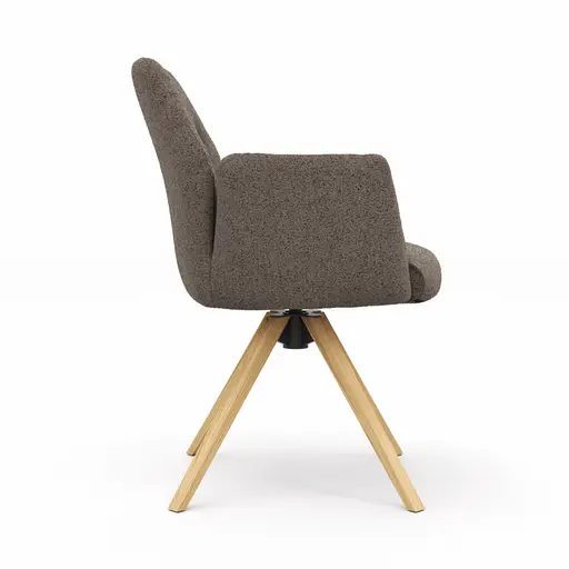 Armlehnstuhl Nashville - drehbar, Stoff, Dunkelbraun