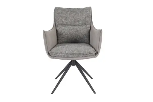 Armlehnstuhl MANDY - drehbar, Stoff, Graubeige
