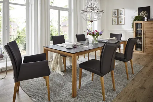 Esstisch 5000 - ausziehbar, LB ca. 160x90 cm, Kunststoff, Schwarz