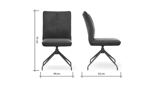 Stuhl Calyra - drehbar, Stoff, Anthrazit