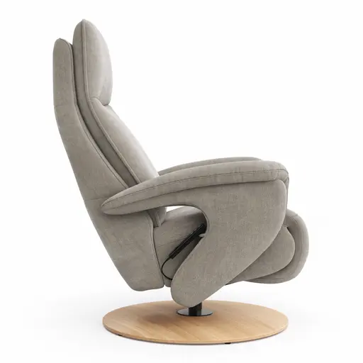 Sessel Tulsa Relax - Größe M, inkl. Fußteil/Rückenlehne verstellbar (motorisch), inkl. Kopfteilverstellung, Stoff, Graubeige
