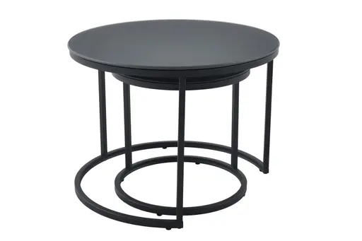 Couchtisch - 2er Set, Anthrazit, Schwarz