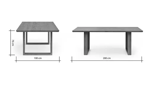 Esstisch Clifton - BL ca. 100x200 cm, Zerreiche massiv