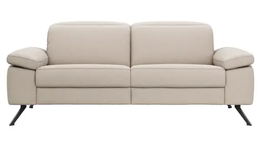 Sofa Rafaela 2.0 - 2,5-Sitzer inkl. Kopfteil verstellbar, Leder, Champagner
