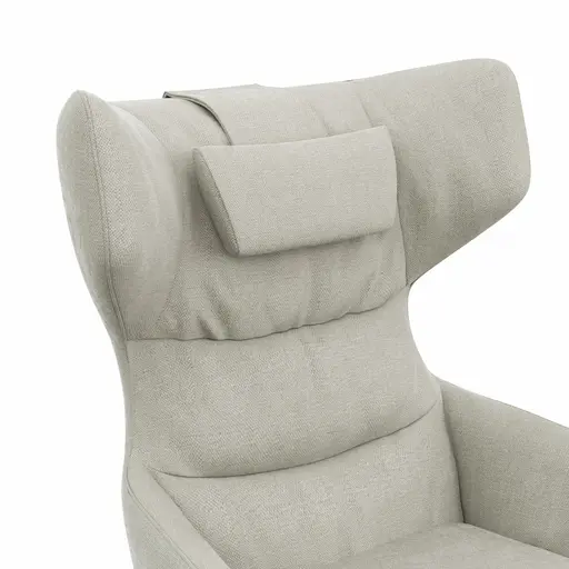 Drehsessel Houston Relax - Größe M, inkl. Relaxfunktion (motorisch), Aufstehhilfe und Kopfstütze, Stoff, Natur