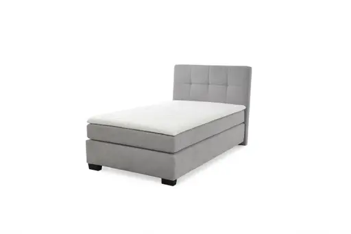 Boxspringbett JILA- Ligefläche ca. 120x200 cm, Stoff, Hellgrau