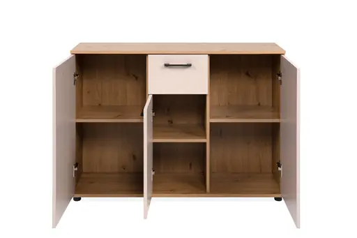 Sideboard- B a. 107 cm, Eiche Dekor, Beige