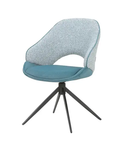 Stuhl MERIEM - drehbar, Stoff, Blau