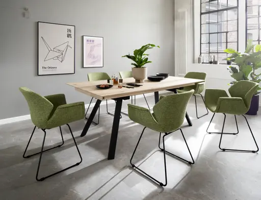 Armlehnstuhl Tooon - Stoff Beere, Kufe Schwarz