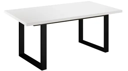 Esstisch - ausziehbar, LB ca. 140x90 cm, Weiß, Schwarz