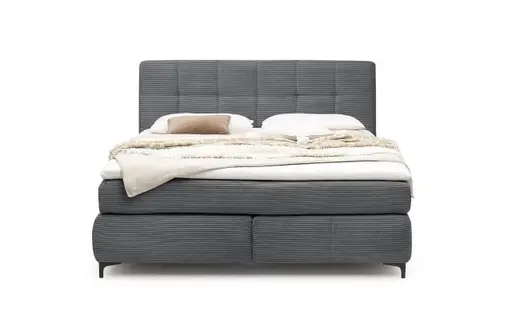 Boxspringbett- Liegefläche ca. 180x200 cm, Stoff, Grau