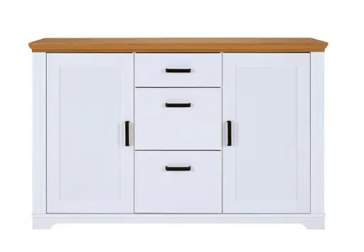 Sideboard - B ca. 166 cm, Weiß, Oak Colori