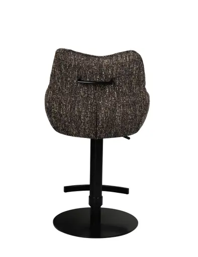 Barhocker MATTEA - drehbar, höhenverstellbar, Stoff, Dunkelbraun