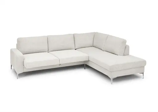 Ecksofa CALM 2.0 - 2,5-Sitzer mit Ecke rechts, Schlaffunktion mit Bettkasten, Stoff, Natur