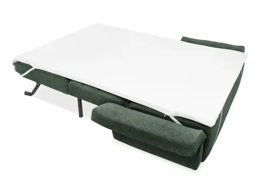 Faltsofa Easy - 2-Sitzer, ca. 140 cm inkl. Schlaffunktion/Topper/Armteil verstellbar, Stoff, Dunkelgrün