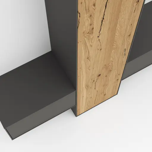 Wohnwand Medio -  Melamin, Schiefergrau