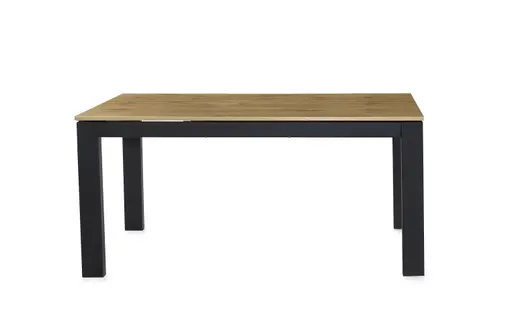 Esstisch - ausziehbar, LB ca. 160x90 cm, Wildeiche Nachbildung, Schwarz