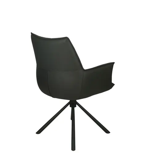 Armlehnstuhl MAKANA - drehbar, Stoff, Schwarz