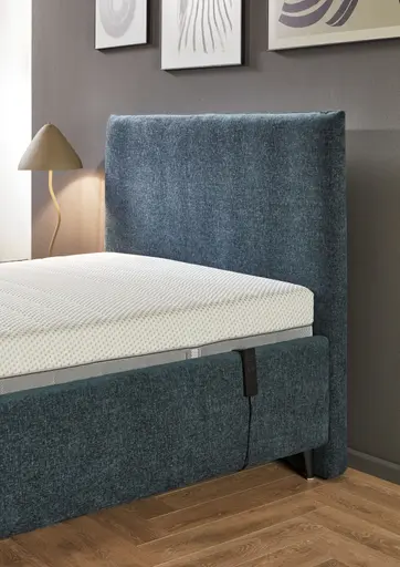 Polsterbett - Liegefläche ca. 120x200 cm, Stoff, Graublau