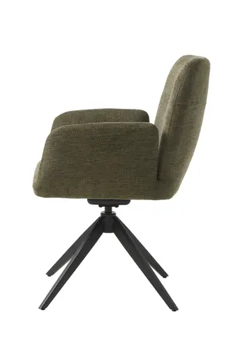 Armlehnstuhl - drehbar, Stoff, Olivgrün