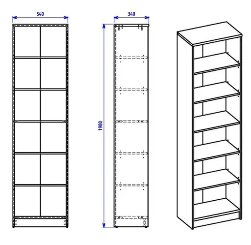 Regal - B ca. 54 cm, Sonoma Eiche Nachbildung