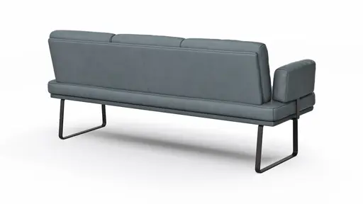 Bank Valloni - B ca. 221 cm, mit Arm- und Rückenlehne, Leder, Hellblau