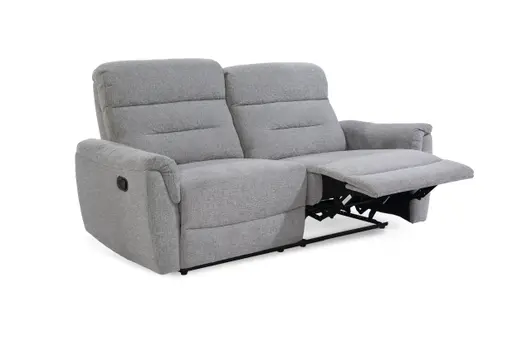 Sofa - 2,5-Sitzer, Relaxfunktion, Chenille, Hellgrau