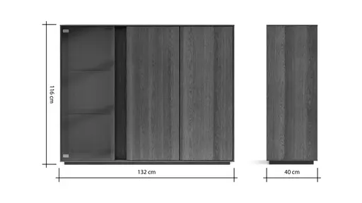 Highboard Saratoga - Buche massiv, silbergrau geölt