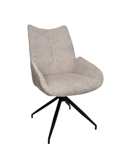 Stuhl MAUREEN - drehbar, Stoff, Creme