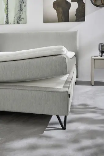 Polsterbett - Liegefläche ca. 180x200 cm, Stoff, Grau