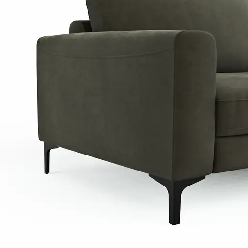 Sofa Oviedo - 3-Sitzer, Stoff, Braungrün