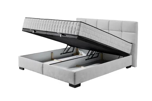 Boxbett - Liegefläche ca. 160x200 cm, Stoff, Silberfarben