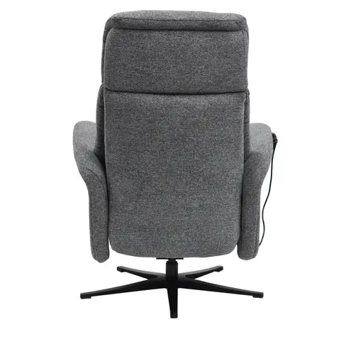 TV-Sessel MARLON - drehbar, Relaxfunktion, Kopfteilverstellung, Stoff, Graublau