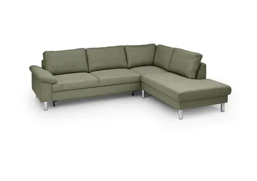 Ecksofa COOL - 2,5-Sitzer mit Ecke rechts, Querschläfer, Stoff, Hellgrün