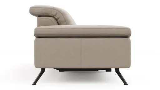 Sofa Rafaela 2.0 - 2,5-Sitzer inkl. 1x Relaxfunktion und Kopfteile verstellbar, Leder, Champagner