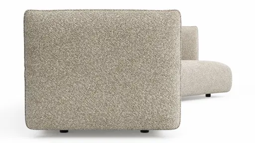 Trapezsofa Motone - 2-Sitzer mit Ecke rechts, Stoff, Beige